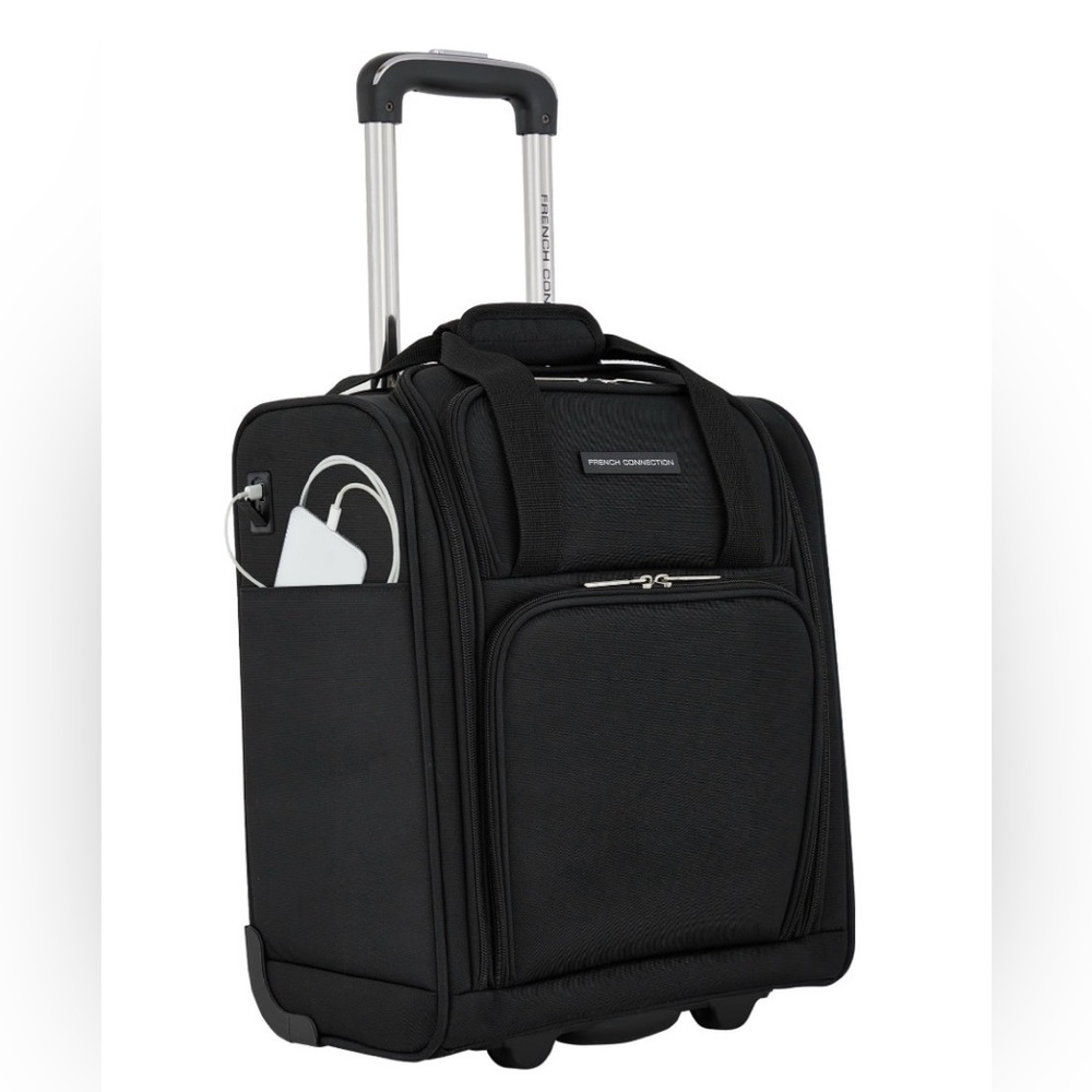 Under seat luggage Black Upright laptop, holder Travel Bag with USB port 16”